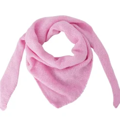 BLACK COLOUR Triangle Knitted Scarf Pink