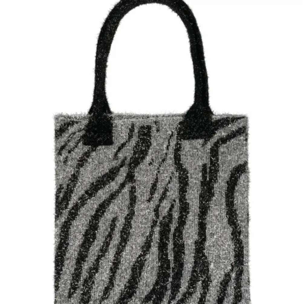 SUI AVA Zebra Glitter Bag Black/Silver
