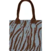 SUI AVA Zebra Glitter Bag Light Blue/Brown